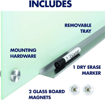 Quartet Glass Whiteboard, Magnetic Dry Erase White Board, 2' x 1.5', White Surface, Infinity (G2418W) White 2' x 1.5' Board