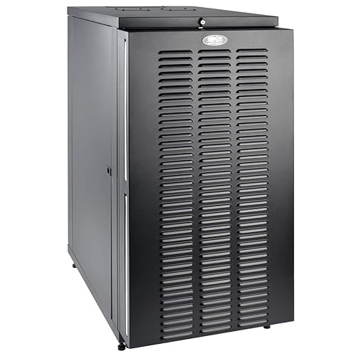 Tripp Lite 24U Industrial Standard-Depth Rack Floor Enclosure Server Cabinet with Doors & Sides, Black