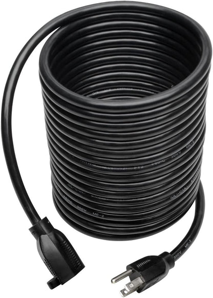 Tripp Lite Power Cord Extension Cable, Heavy Duty, 14AWG, 5-15P to 5-15R, 15A, 25' (P024-025) black 25 ft. Cord