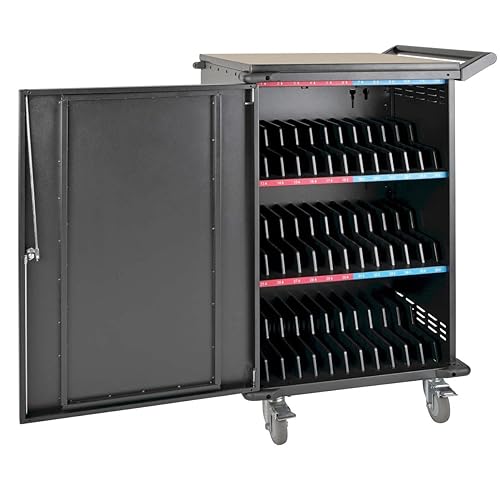 Tripp Lite CSC36AC 36-Port AC Charging Cart Storage Station for Chromebooks, Laptops, Tablets, Black Cart 36 AC Port