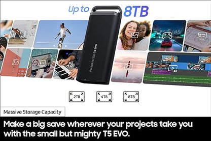 SAMSUNG USB 3.2 Gen. 1 T5 EVO 2TB Portable SSD - Black
