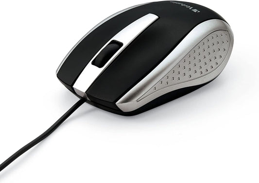 Verbatim Wired USB Computer Mouse - Corded USB Mouse for Laptops and PCs - Right or Left Hand Use, Silver 99741 Silver Mouse