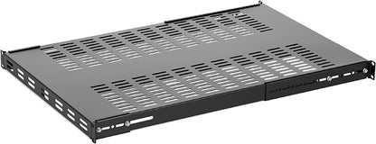 StarTech.com 1U Adjustable Vented Server Rack Mount Shelf - 250lbs - 19.5 to 38in Adjustable Mounting Depth Universal Tray for 19" AV/ Network Equipment Rack - 27.5in Deep (ADJSHELFHDV) 250 lbs | Vented Shelf