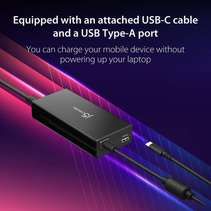 J5 create j5create USB Type C PD 100W Fast Charger for MacBook Pro, Chromebook, Laptop, Notebook, Tablet, Android, iPhone, iPad Pro, Smart Phone (JUP2290)