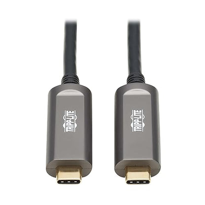 Tripp Lite USB-C Fiber (10 Gbps) Data Cable, USB 3.2 Active Optical Cable, Male to Male, Black, Plenum-Rated for in Wall & Ceiling Installations, 66 Feet / 20 Meters, 3-Year Warranty (U420F-20M-D3)