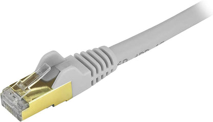 StarTech.com 14ft CAT6a Ethernet Cable - 10 Gigabit Shielded Snagless RJ45 100W PoE Patch Cord - 10GbE STP Network Cable w/Strain Relief - Gray Fluke Tested/Wiring is UL Certified/TIA (C6ASPAT14GR) 14 ft Grey