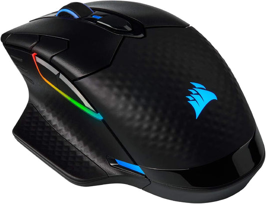 Corsair Dark Core RGB Pro, Wireless FPS/MOBA Gaming Mouse with SLIPSTREAM Technology, Black, Backlit RGB LED, 18000 DPI, Optical,CH-9315411-NA Standard Charging Gaming Mouse