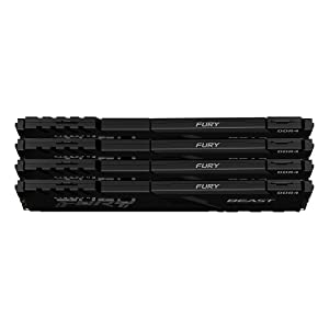 Kingston FURY Beast 64GB (4x16GB) 2666MHz DDR4 CL16 Desktop Memory Kit of 4 KF426C16BBK4/64,Black Black 64GB (4x16GB) 2666MHz Ram Only