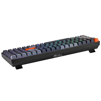 Adesso EasyTouch 1200 Wired/Wireless/Bluetooth Mechanical Keyboard, RGB Illuminated, Multi-OS, QMK/VIA Customizable, Hot Swappable, Red Switch, Copilot AI Hotkey, USB-C, 4000mAh Battery