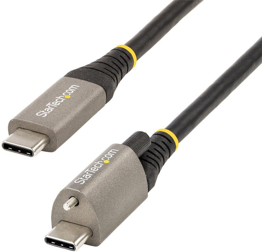StarTech.com 3ft (1m) Top Screw Locking USB C Cable 10Gbps - USB 3.1/3.2 Gen 2 Type-C Cable - 100W (5A) Power Delivery Charging, DP Alt Mode - Single Screw Lock, USB-C Cord Charge/Sync (USB31CCTLKV1M)