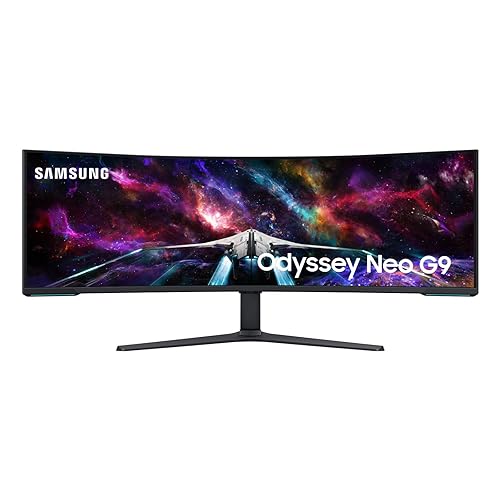 SAMSUNG 57 Odyssey Neo G9 Series Dual 4K UHD 1000R Curved Gaming Monitor, 240Hz, 1ms with DisplayPort 2.1, Quantum Mini-LED, DisplayHDR 1000, AMD FreeSync Premium Pro, LS57CG952NNXZA, 2023