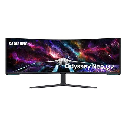 SAMSUNG 57 Odyssey Neo G9 Series Dual 4K UHD 1000R Curved Gaming Monitor, 240Hz, 1ms with DisplayPort 2.1, Quantum Mini-LED, DisplayHDR 1000, AMD FreeSync Premium Pro, LS57CG952NNXZA, 2023
