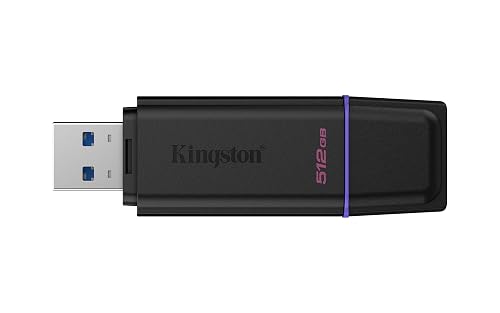 Kingston Technology 512GB Portable USB 3.2 Gen 1 DataTraveler Exodia Black/Purple | USB 3.2 Gen 1 Flash Drive with USB-A Connection for documents, Music and Videos (DTXG2/512GB) Purple Small