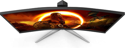 AOC C32G2 32" Curved Frameless Gaming Monitor FHD, 1500R Curved VA, 1ms, 165Hz, FreeSync, Height adjustable, 3-Year Zero Dead Pixel Policy, Black