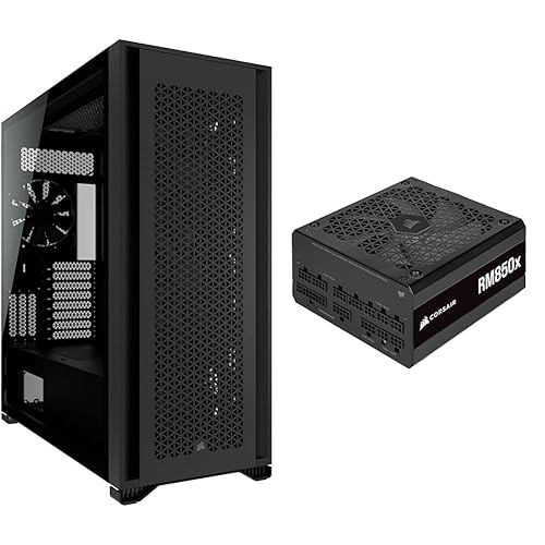 CORSAIR 7000D Airflow Full-Tower ATX PC Case, Black & RMX Series RM850x 80 Plus Gold Fully Modular ATX Power Supply PC Case+ RM850x 80 Plus