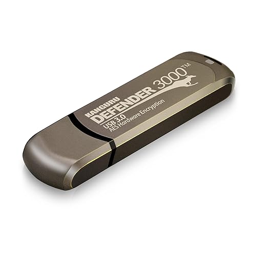 Kanguru Defender 3000 – 512 GB Hardware Encrypted Flash Drive - FIPS 140-2 Level 3 Certified - SuperSpeed USB 3.0 – Water Resistant 512GB Defender 3000