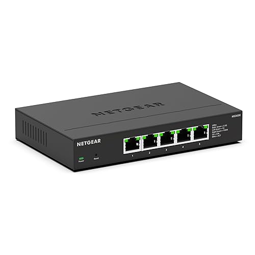 NETGEAR 5-Port Multi-Gigabit Ethernet Plus Switch (MS305E) - Managed with 5 x 1G/2.5G, Desktop or Wall Mount