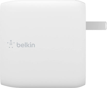 Belkin USB-PD GaN Charger 68W (USB-C iPhone Fast Charger, MacBook Pro Charger, iPad Pro, Pixel, Galaxy, More), USB-C Power Delivery with 2M (6.6ft) PVC USB-C to USB-C Charging Cable (WCH003dq)