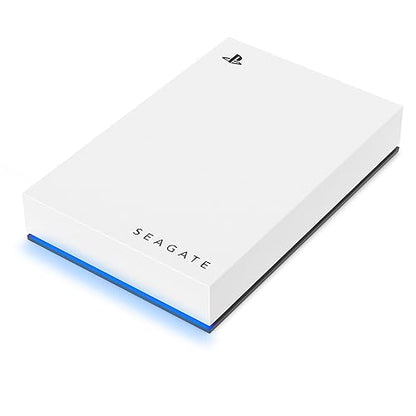 Seagate Game Drive For PlayStation Consoles 2TB External USB 3.2 Gen 1 Portable Hard Drive With Blue LED Lighting - White SKU 6554701