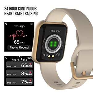 iTouch Air 3 Smartwatch Fitness Tracker for Men Women, with Heart Rate Tracker, Step Counter, Notifications, Sleep Monitor 40mm Black