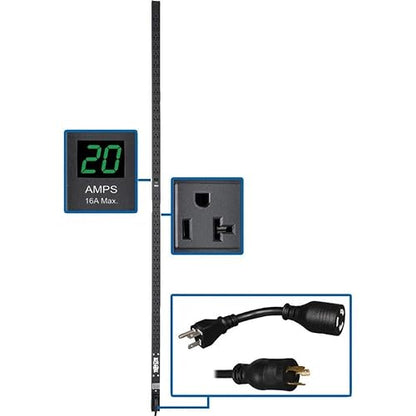 Tripp Lite PDU Metered 120V 20A 5-15/20R 36 Outlet L5-20P 72 Height 0URM - Power Distribution Unit - 1.9 kW