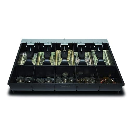 APG VPK-15B-2A-BX Vasario Series Standard-Duty ABS Plastic Till for Cash Drawer, 5 Bill Compartments, 5 Coin Compartments, 14.2 x 2.35 x 12.05