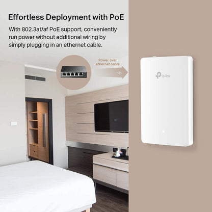 TP-Link EAP235-Wall | Omada AC1200 in-Wall Wireless Gigabit Access Point | MU-MIMO &amp; Beamforming | PoE Powered | Quick Installation | SDN Integrated | Cloud Access &amp; Omada app | White AC1200, Wall