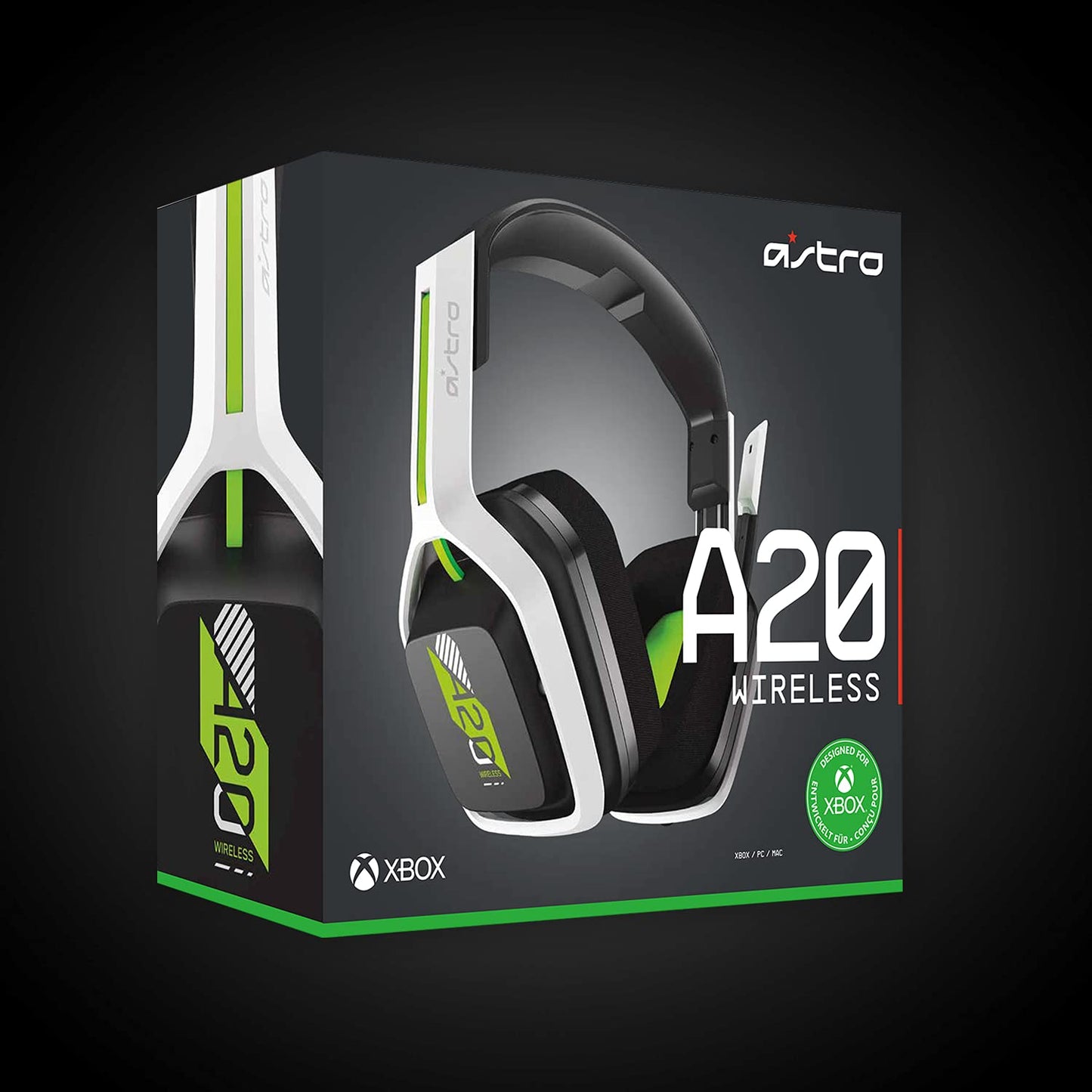 ASTRO Gaming A20 Wireless Headset Gen 2 for Xbox Series X | S, Xbox One, PC &amp; Mac - White /Green Xbox Series X/S, PC/Mac Headset Only