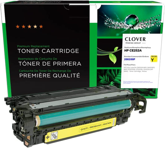 Clover imaging group Clover Remanufactured Toner Cartridge Replacement for HP CE252A (HP 504A) | Yellow Yellow 7,000