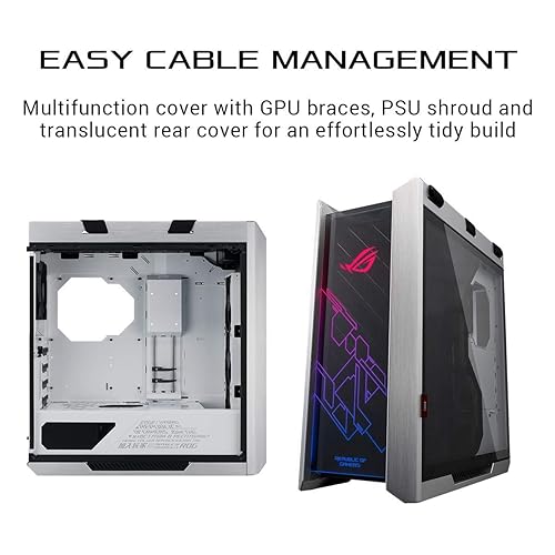ASUS ROG Strix Helios GX601 White Edition RGB Mid-Tower Computer Case for ATX/EATX Motherboards with Tempered Glass, Aluminum Frame, GPU Braces, 420mm Radiator Support and Aura Sync GX601 ROG STRIX HELIOS CASE/WT/AL/WITH HANDLE