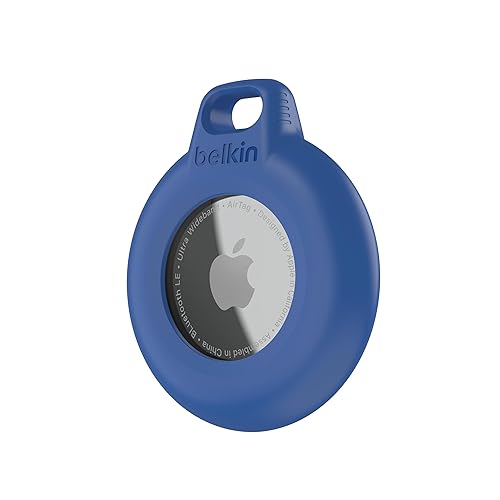 Belkin AirTag Case Waterproof (IPX8) Key Chain Key Ring Blue MSC013BTBL