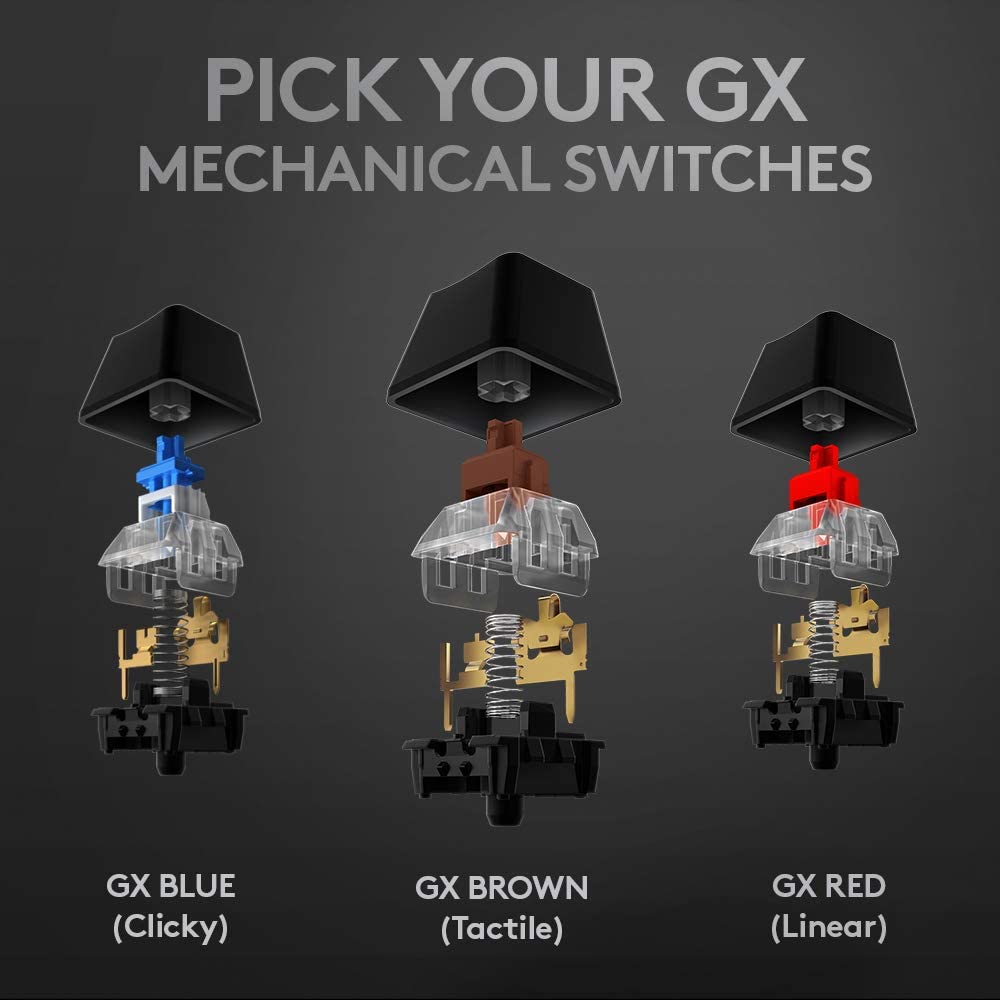 Logitech G513 RGB Backlit Mechanical Gaming Keyboard with GX Blue Clicky Key Switches (Carbon)