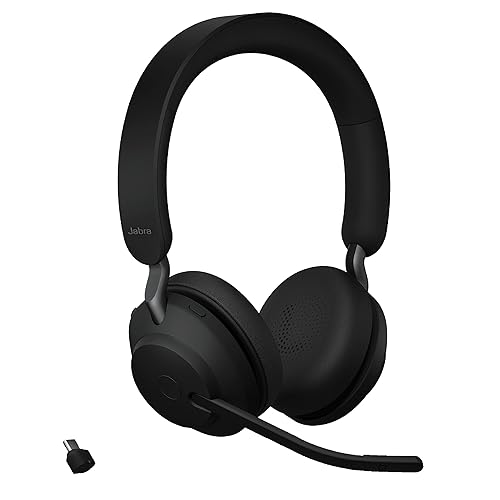 Jabra Evolve2 65 USB-C MS Stereo with Charging Stand - Black Wireless Headset/Music Headphones