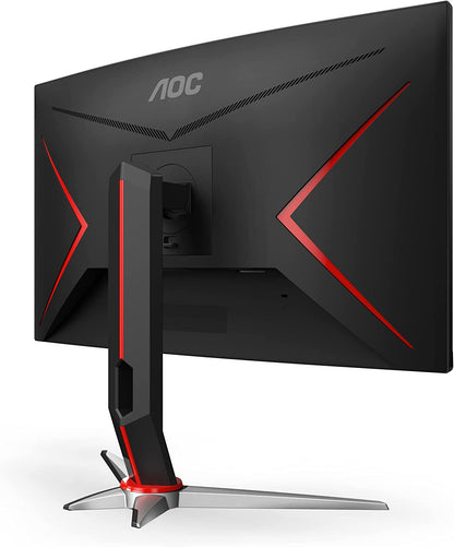AOC C32G2 32" Curved Frameless Gaming Monitor FHD, 1500R Curved VA, 1ms, 165Hz, FreeSync, Height adjustable, 3-Year Zero Dead Pixel Policy, Black