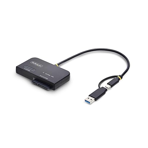 StarTech USB-C/USB-A to M.2 NVMe and 2.5in/3.5in SATA Adapter, 10Gbps, Tool-Free External SSD Hard Drive Reader, B+M/M-Key USB31CSAT3M2E