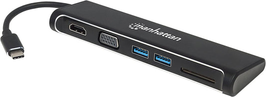 MANHATTAN Super Speed ??USB-C to HDMI/VGA 4-in-1 Docking Converter - 152631