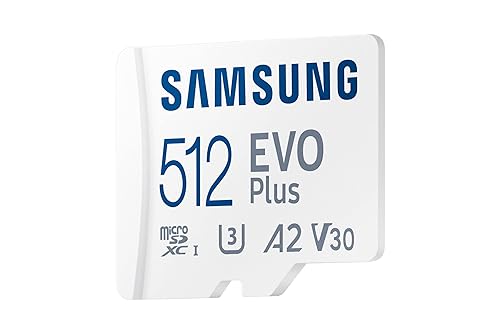SAMSUNG EVO Plus w/SD Adaptor 512GB Micro SDXC, Up-to 130MB/s, Expanded Storage for Gaming Devices, Android Tablets and Smart Phones, Memory Card, MB-MC512KA/CA (Canada Version)