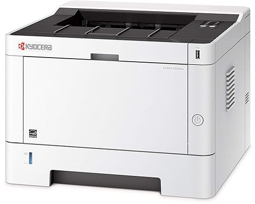 KYOCERA ECOSYS P2235dw Monochrome Network Laser Printer, 37ppm, Up to Fine 1200 dpi, Gigabit Ethernet, Wireless & Wi-Fi Direct, Mobile Print, Auto-Duplex, LED Control Panel, 256 mb, 250 Sheet Tray