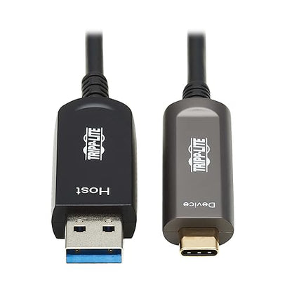 Tripp Lite Long Distance USB-A to USB-C Cable, 66 Feet / 20 Meters, 10 Gbps Data, Charging , Fiber Active Cable, Supports only USB 3.2 Gen 2, Male-to-Male, 3-Year Warranty (U428F-20M-D3) USB 3.2 Compatible 66 Feet / 20 Meters