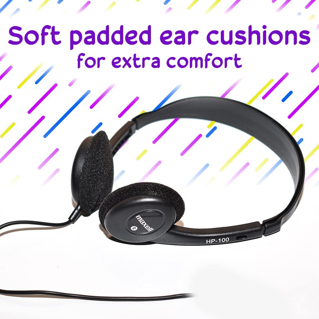 Maxell 190319 Stereo Headphone, Black (Packaging May Vary)