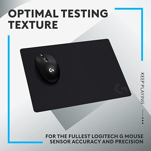 Logitech G440 Hard Gaming Mouse Pad, Optimized for Gaming Sensors, Moderate Surface Friction, Non-Slip Mouse Mat - Black Black M Hard