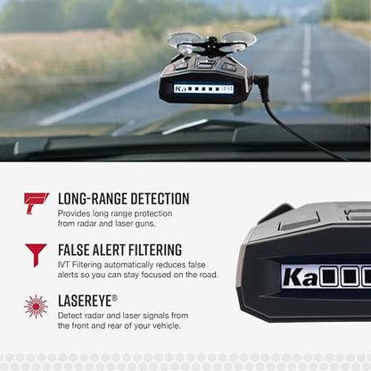 Cobra Rad 450 Laser Radar Detector - Long Range, False Alert Filter, Voice Alert, and OLED Display Cobra RAD450