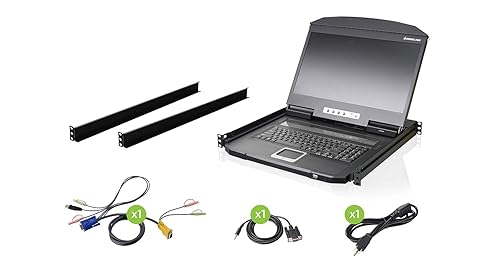 IOGEAR 18.5 -Inch Widescreen Short Depth LCD Console with Audio (TAA Compliant) GCL1900W 18.5” Widescreen Short Depth LCD Console w/Audio