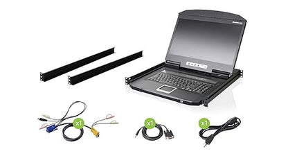 IOGEAR 18.5 -Inch Widescreen Short Depth LCD Console with Audio (TAA Compliant) GCL1900W 18.5” Widescreen Short Depth LCD Console w/Audio