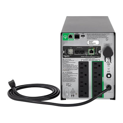 APC 1500VA Smart UPS with SmartConnect and Network Card, SMT1500CNC, Sinewave UPS Battery Backup, 120V, Line Interactive Uninterruptible Power Supply