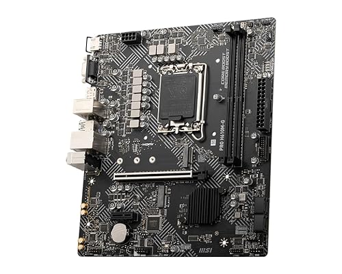 MSI PRO H610M-G ProSeries Motherboard (Support 14th/13th/12th Gen Intel Processors, LGA 1700, DDR5, PCIe 4, 1Gbps LAN, M.2, SATA 6G, USB 3.2 Gen1, mATX)