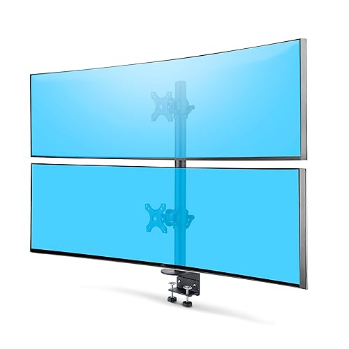 StarTech.com Desk Mount for 2X Vertically Stacked Monitors, Dual 49", Total 70lb (32kg), C-Clamp, VESA, 16:9/32:9, TAA