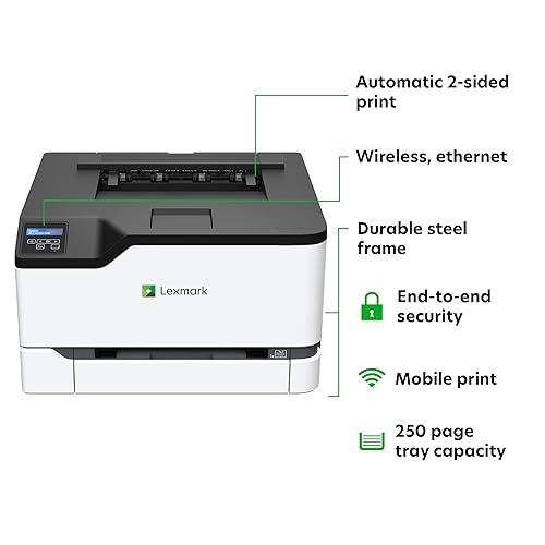 Lexmark C3224dw Color Laser Printer with Wireless Capabilities, Standard Two Sided Printing, LCD with Full-Spectrum Security