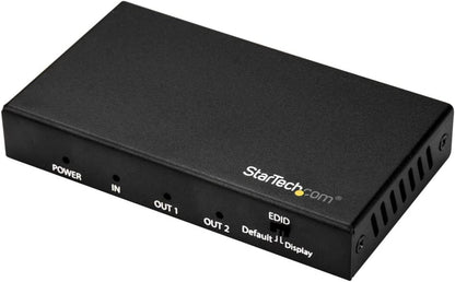 StarTech.com HDMI Splitter - 2-Port - 4K 60Hz - HDMI Splitter 1 In 2 Out - 2 Way HDMI Splitter - HDMI Port Splitter (ST122HD202), Black