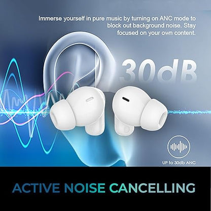 Adesso Xtream T2 in-Ear Bluetooth 5.3 Wireless Earbuds with ANC, Dual Mic, Touch Controls, Wireless Charging, Built-in Microphone & Multi-Platform Compatibility
